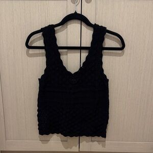 MANGO Black Knit Sleeveless Top